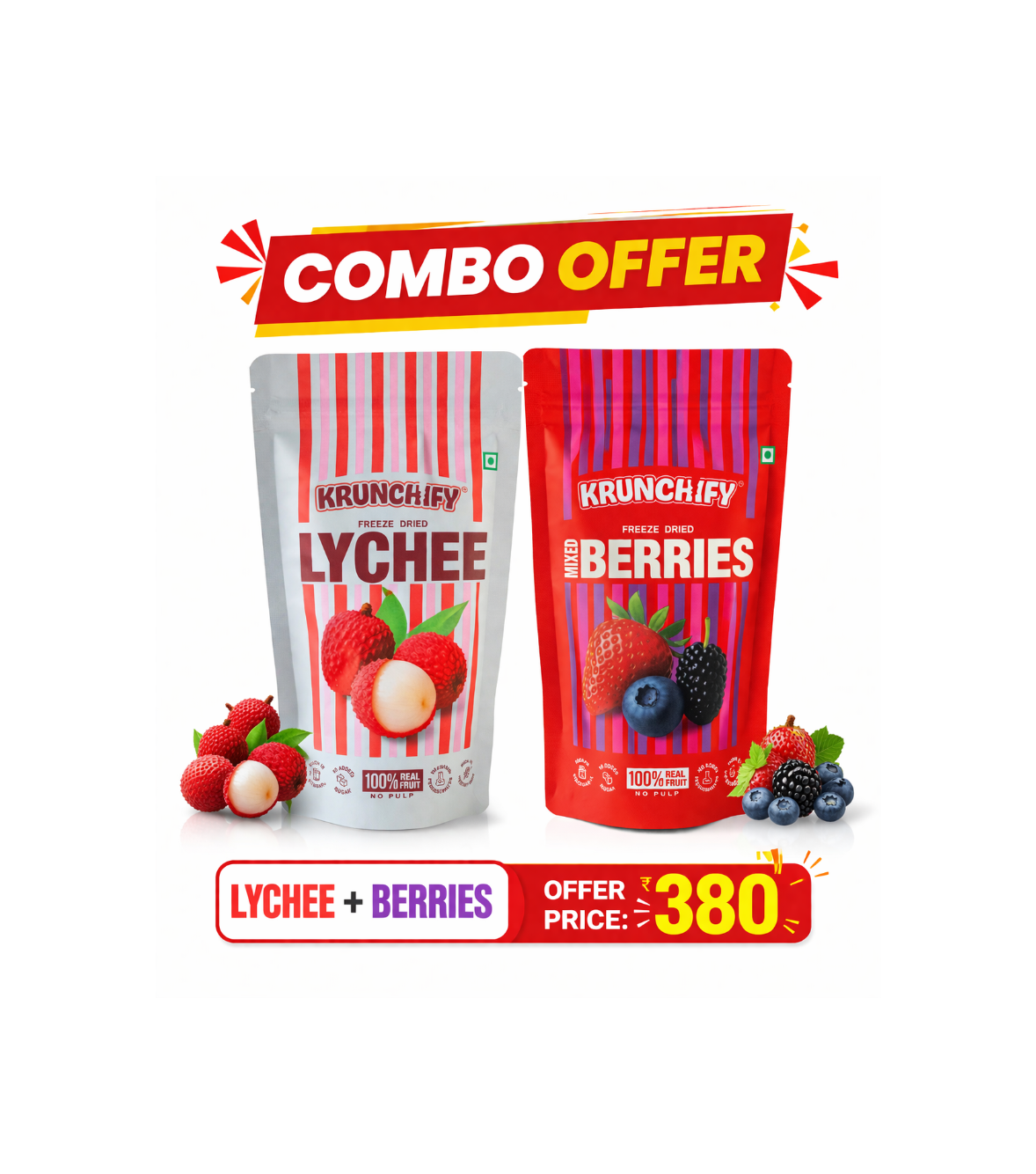 Freeze Dried Lychee & Mixed Berries COMBO