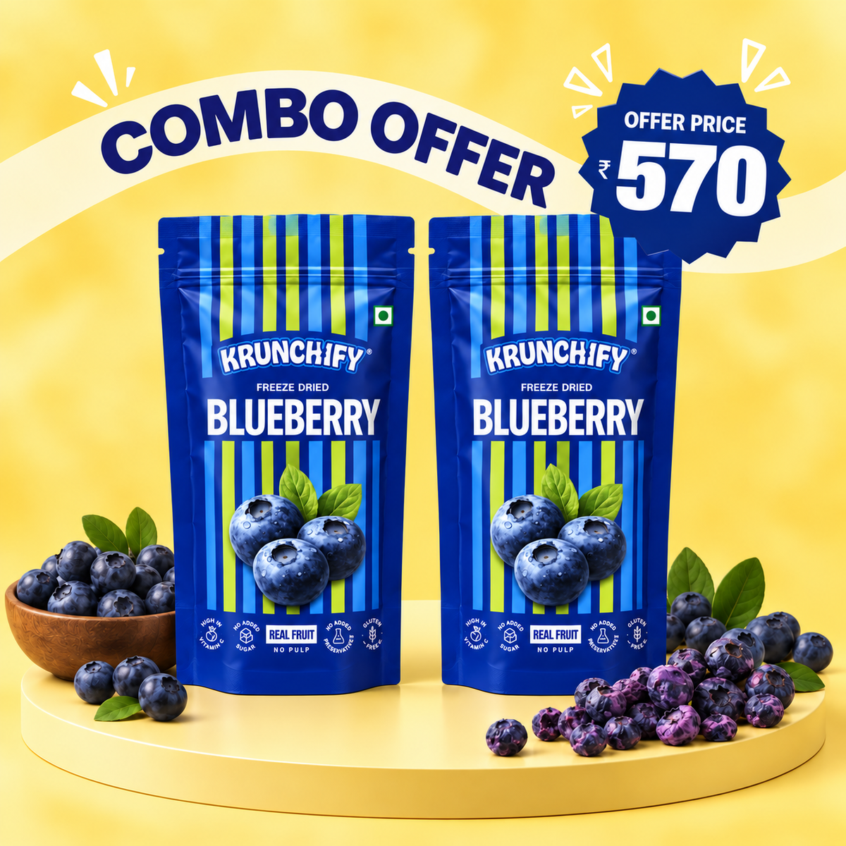 Freeze Dried Blueberry COMBO OF 2
