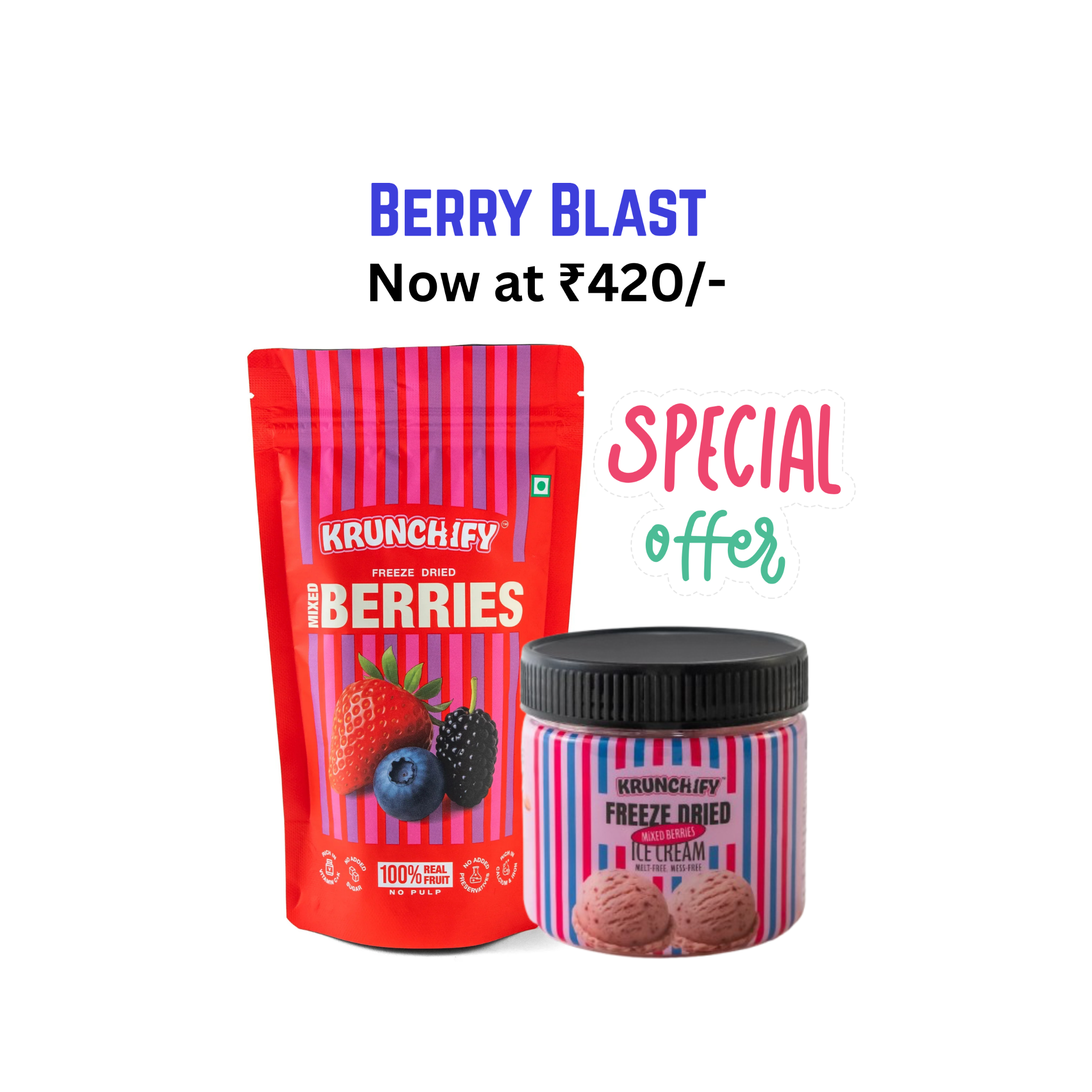 Berry Blast Freeze Dried Mixed Berries & Mixed Berries Ice Cream