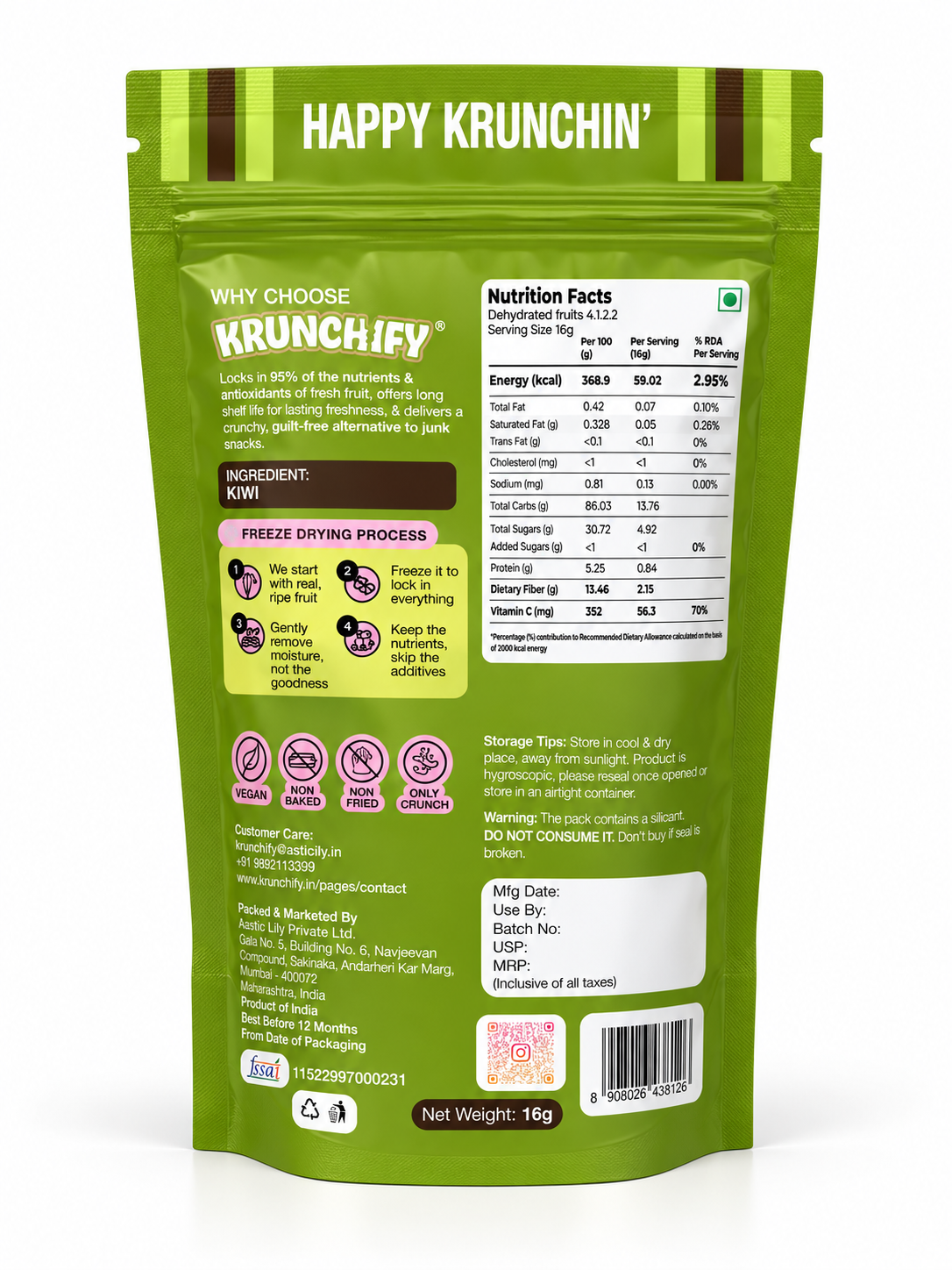 Freeze Dried Kiwi & Pineapple COMBO