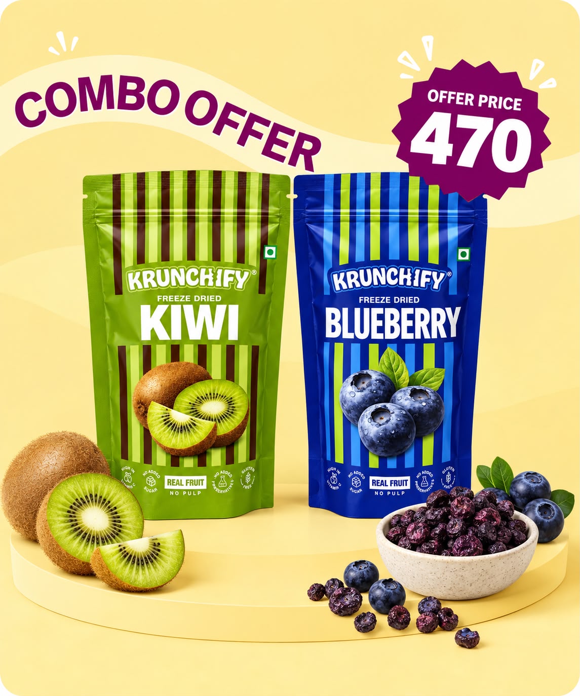 Freeze Dried Kiwi & Blueberry COMBO