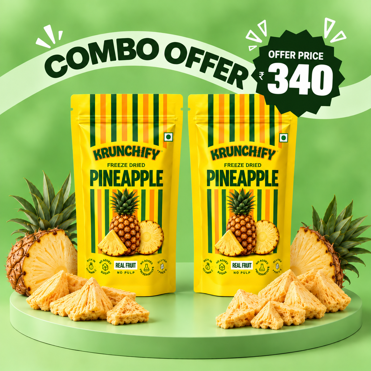Freeze Dried Pineapple COMBO OF 2